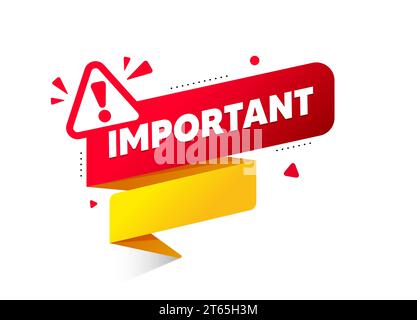 Red banner important with exclamation mark. Banner for business, marketing and advertising. Vector Stock Vector