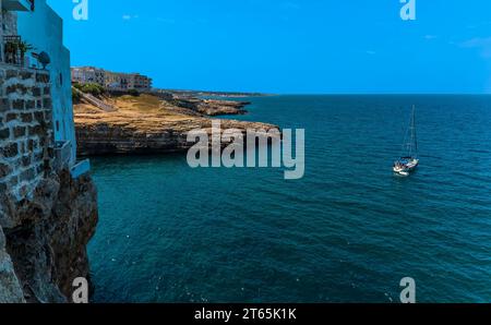 Bay head coastline at Polignano a Mare, Puglia, Italy Stock Photo