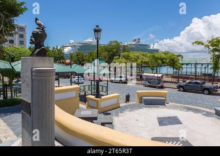 Plaza Licenciado Eugenio Mareia de Hostos in Old San Juan, Puerto Rico Stock Photo