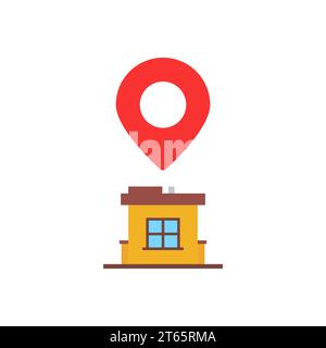 home location with red pin marker Stock Vector