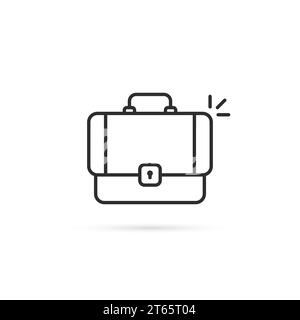 thin line black suitcase minimal icon Stock Vector
