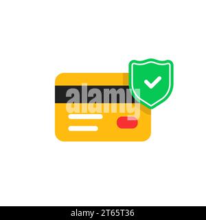 security payment icon with green shield Stock Vector