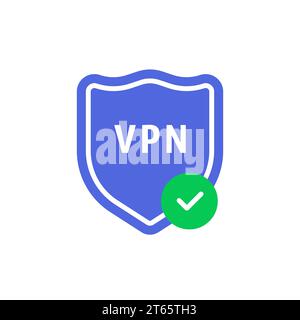 minimal vpn shield with check mark Stock Vector