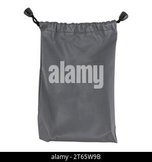 drawstring pouch for storing small valuables, on a white background in insulation Stock Photo