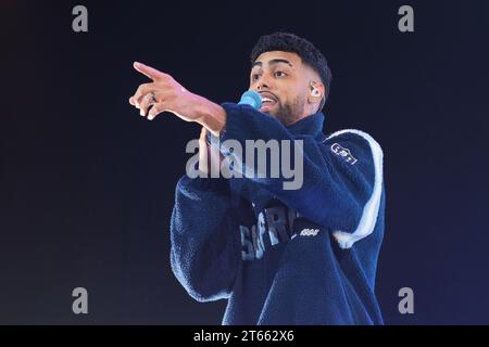 puerto rican singer jay wheeler performs during the emociones world tour concert at the wizcenter in madrid november 8, 2023 spain Stock Photo