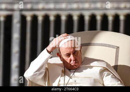 Vatican City, Vatican City. 08th Nov, 2023. Pope Francis attends his weekly general audience in St. PeterÕs Square at the Vatican, November 8, 2023. Credit: Riccardo De Luca - Update Images/Alamy Live News Stock Photo