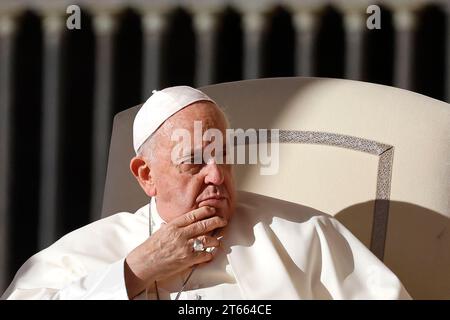 Vatican City, Vatican City. 08th Nov, 2023. Pope Francis attends his weekly general audience in St. PeterÕs Square at the Vatican, November 8, 2023. Credit: Riccardo De Luca - Update Images/Alamy Live News Stock Photo