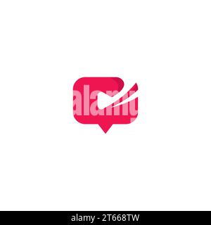 Video Chat Logo Modern Simple Design Stock Vector