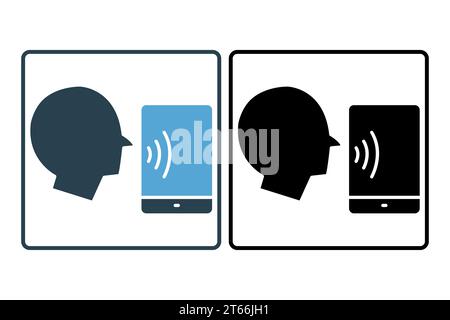 speech recognition icon. icon related to device, artificial intelligence. solid icon style. simple vector design editable Stock Vector