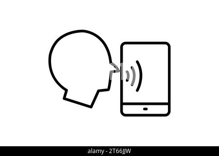 speech recognition icon. icon related to device, artificial intelligence. line icon style. simple vector design editable Stock Vector