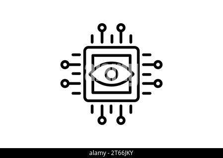 computer vision icon. icon related to device, artificial intelligence. line icon style. simple vector design editable Stock Vector