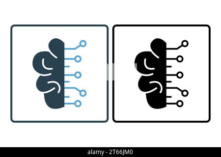 deep learning icon. icon related to device, artificial intelligence. solid icon style. simple vector design editable Stock Vector