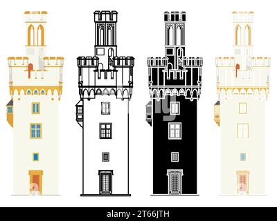 Mouse Tower in Bingen am Rhein, Germany Stock Vector