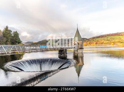 Brecon Beacons Pontsticill Reservoir in Merthyr Tydfil Wales with rainbow in the distance Stock Photo