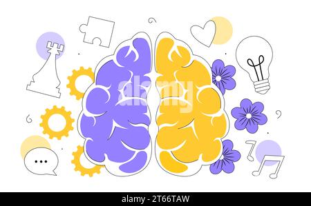 Two brain sides vector concept Stock Vector