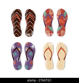 Flip flops vector set Stock Vector