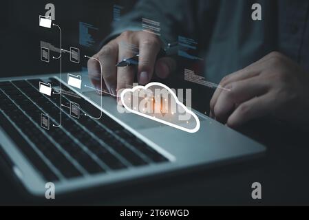 distributed storage networks technology interconnected servers and data centers management as encryption and network security privacy digital assets. Stock Photo