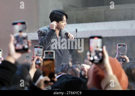 Ny, USA. 8th Nov, 2023. New York, USA, November 08, 2023 - Jung Kook performs on NBCs Today Show at Rockefeller Cente today in New York City. Photo: Giada Papini Rampelotto/EuropaNewswire (Credit Image: © Luiz Rampelotto/ZUMA Press Wire) EDITORIAL USAGE ONLY! Not for Commercial USAGE! Stock Photo