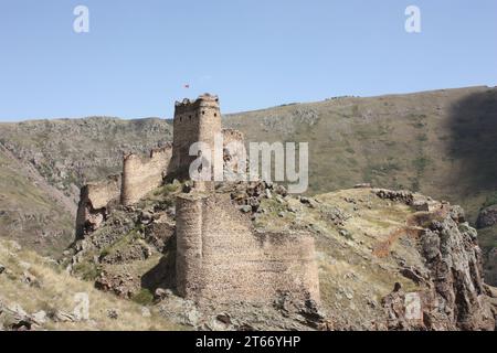 The Devil's Castle or Seytan Castle in the Çıldır district of the Ardahan Province in Turkiye Stock Photo