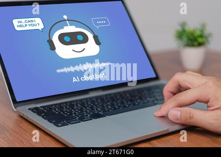Chatbot Software Application for Seamless Communication and Customer Support. AI, Automation, and Innovation Stock Photo