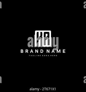 KA monogram logo initials with square rectangular shape isolated on black background initials vector graphic template Stock Vector