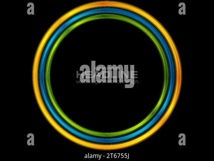 Colorful glossy rings circles abstract geometric shiny background. Vector illustration Stock Vector