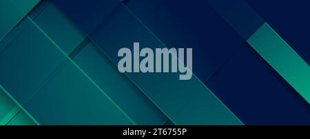 Dark green and blue stripes abstract tech vector background Stock Vector