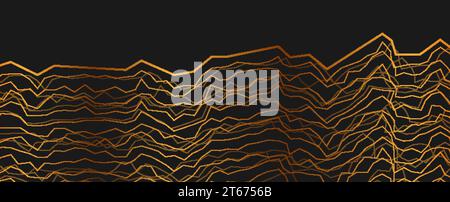 Golden curved lines abstract geometric luxury background. Vector design Stock Vector