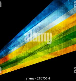 Colorful grunge stripes abstract tech corporate background. Vector illustration Stock Vector