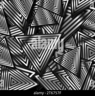 Black and metallic triangles abstract technology background. Geometric vector design Stock Vector
