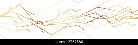 Luxury golden curved lines abstract geometric background. Vector banner design Stock Vector