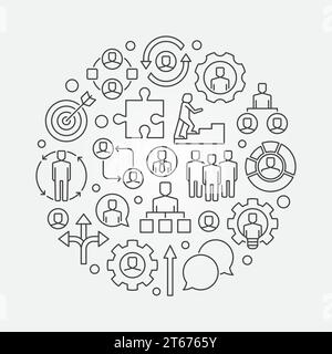 Job and career illustration. Career development concept sign made with outline icons Stock Vector