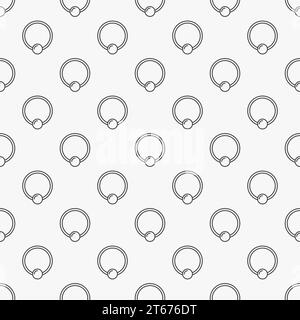 Captive ring minimal seamless pattern. Vector piercing jewelry simple background Stock Vector