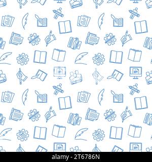 Writing vector seamless pattern on white background Stock Vector