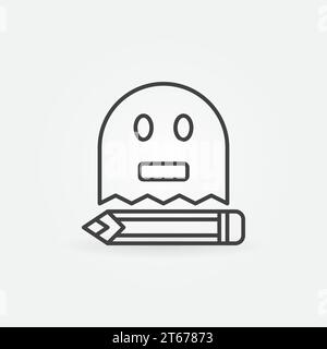 Ghost writing outline modern concept icon or symbol Stock Vector