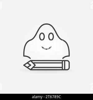 Ghost writing concept simple icon or design element in thin line style Stock Vector