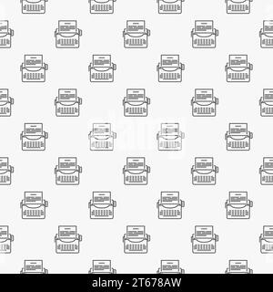 Typewriter vector seamless minimal pattern made with thin line typewriter icons Stock Vector