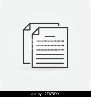 Papers or Documents vector concept icon or design element in thin line style Stock Vector