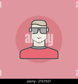 Poker player icon. Vector player in sunglasses flat sign Stock Vector