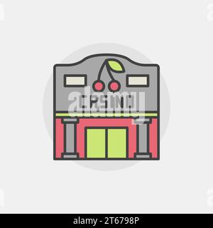 Casino building icon - vector colorful sign on logo element Stock Vector
