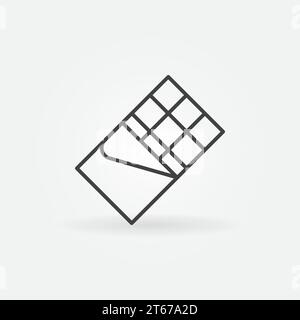 Chocolate bar vector concept icon or design element in thin line style Stock Vector