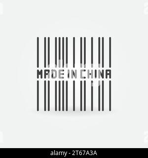 Abstract made in China icon - vector chinese barcode concept sign or design element Stock Vector