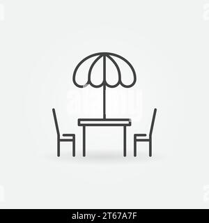 Street cafe vector icon or design element in thin line style Stock Vector