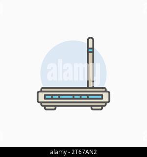 Wifi router colorful icon. Vector wireless modem creative symbol or design element Stock Vector
