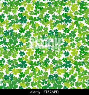 Clover or shamrock vector seamless pattern or background Stock Vector