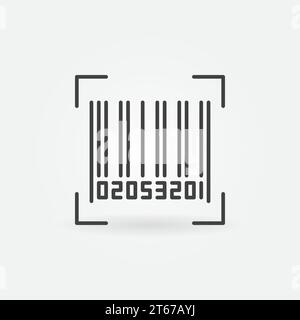 Bar code icon - vector barcode concept minimal symbol in thin line style Stock Vector