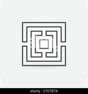 Labyrinth vector minimal linear icon. Maze concept symbol or logo in ...