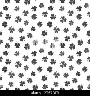 Seamless pattern made from dark shamrocks or clovers. Vector St. Patricks Day texture Stock Vector