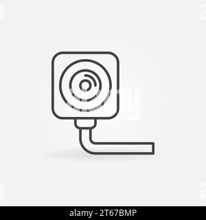 Security surveillance camera outline icon. Vector CCTV concept linear sign Stock Vector