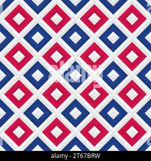 Colorful geometrical pattern. Vector seamless texture made with square elements perfect for barbershop Stock Vector